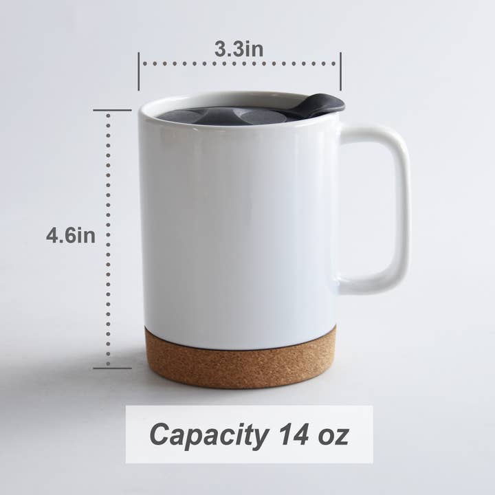 ARTONUSA - Wholesale Coffee Mug - 14 OZ Sublimation Mugs with Cork base and Splash proof lid