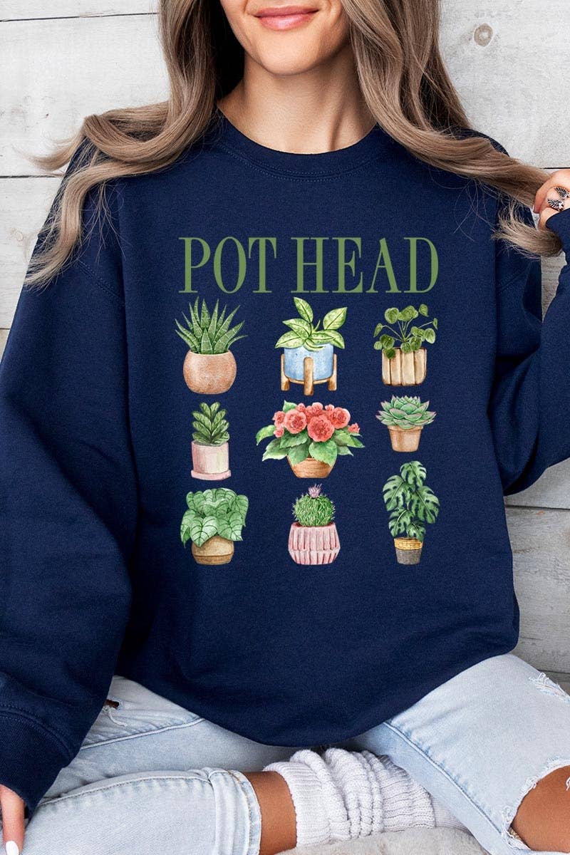 COLORBEAR - Wholesale T-Shirt (Graphic) - Women's - Pot Head Plant Lover Graphic Sweatshirt11
