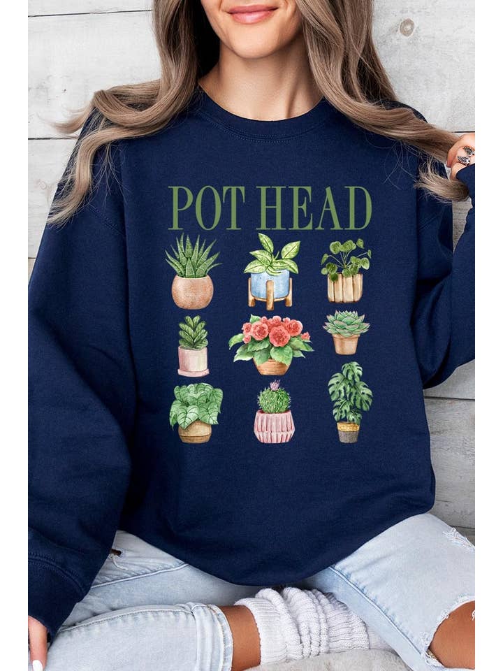 COLORBEAR - Wholesale T-Shirt (Graphic) - Women's - Pot Head Plant Lover Graphic Sweatshirt11