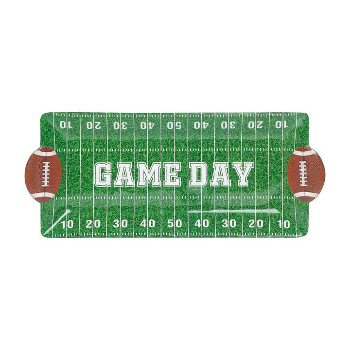 Football-Themed 16" Melamine Rectangle Tray for wholesale by Supreme Housewares