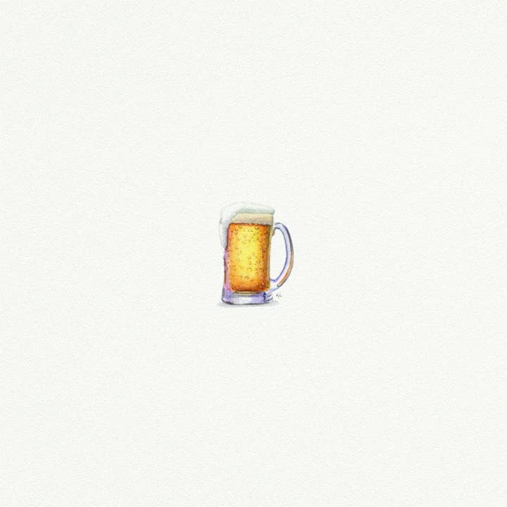 Karen Libecap Tiny Paintings - Wholesale Art Print - Beer Mug Miniature Watercolor Painting - Art Print2