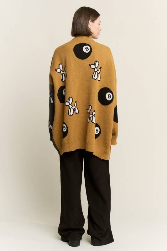 MOCHA/CARBÓN CÁRDIGAN OVERSIZE PERRO GLOBO Y BOLA 8 de venta al por mayor en Faire4