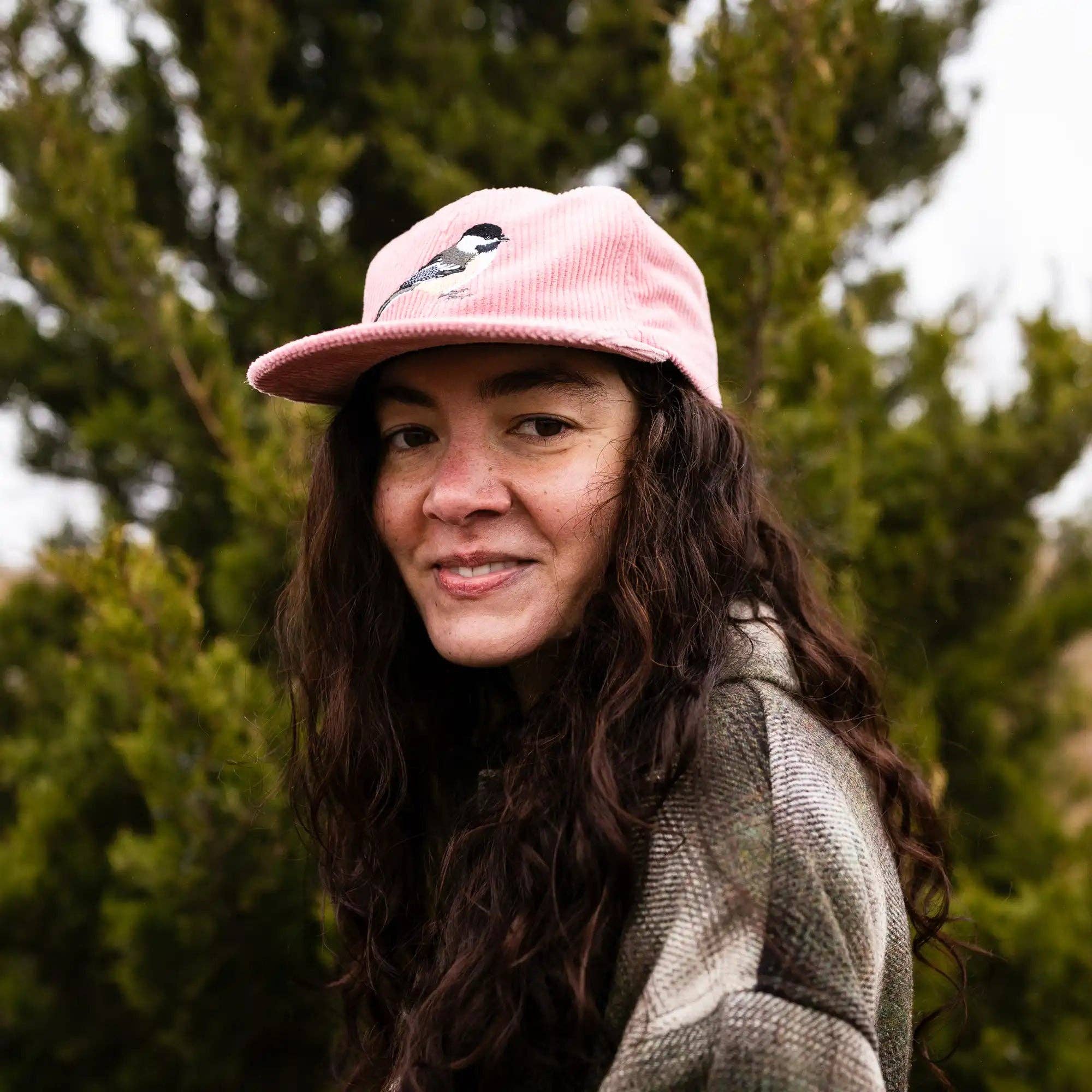 Pink Chickadee Corduroy Hat for wholesale on Faire8