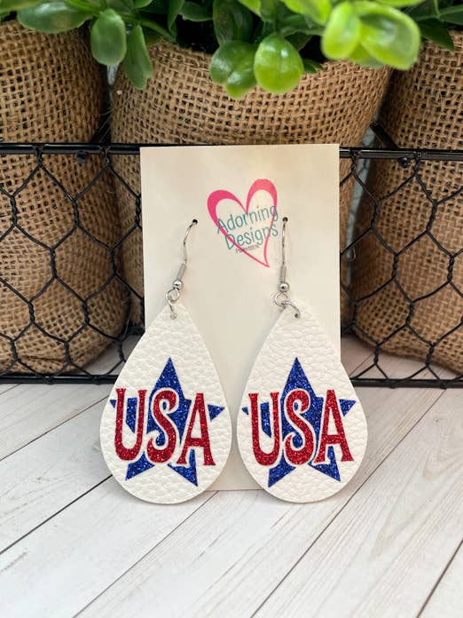 4th of July USA Star Earrings for wholesale by Adorning Designs