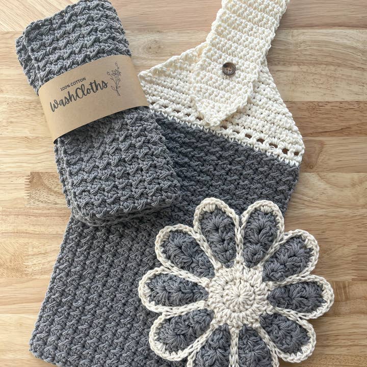 Rusty Nickels - Wholesale Dishcloth - Farmhouse Crochet Hanging Dish Towel0