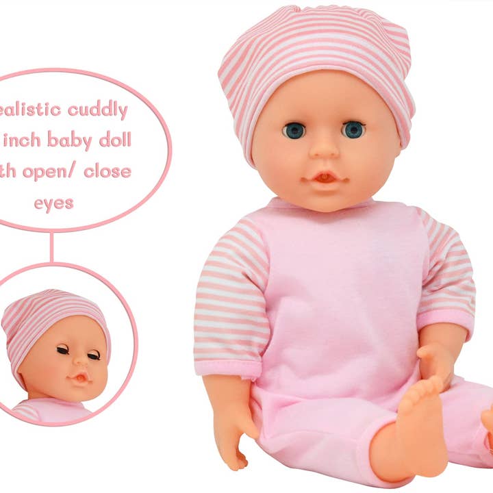 The New York Doll Collection - Wholesale Doll - Kids - Interactive Talking Baby Doll Doctor Set - 14” Doll Pink4