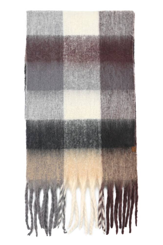 Hana - Wholesale Scarf - Women's - C.C Multi Color Block Plaid Check Pattern Woven Winter Scarf26