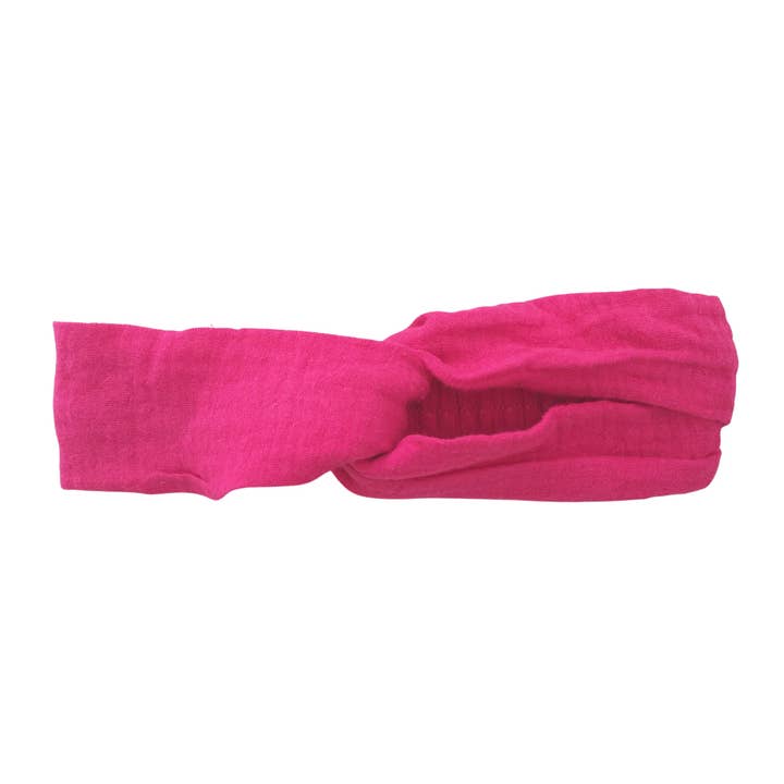COTTON MUSLIN Turban Headband - FUCHSIA for wholesale by With Love for Kids