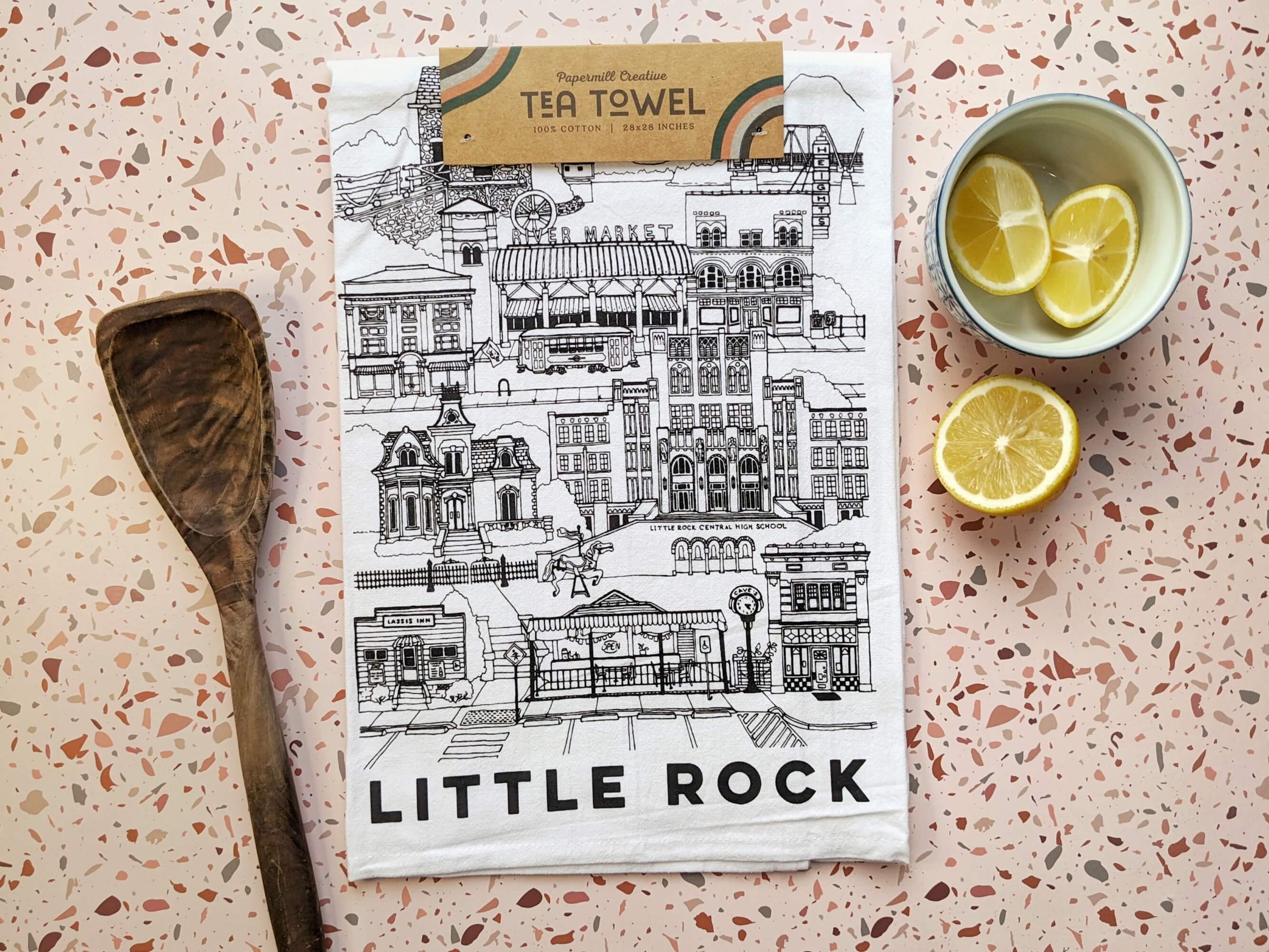Papermill Creative - Wholesale Tea Towel - Little Rock, Arkansas cotton tea towel1