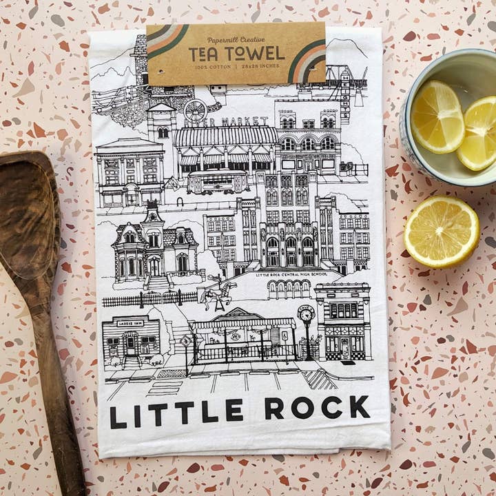 Papermill Creative - Wholesale Tea Towel - Little Rock, Arkansas cotton tea towel1