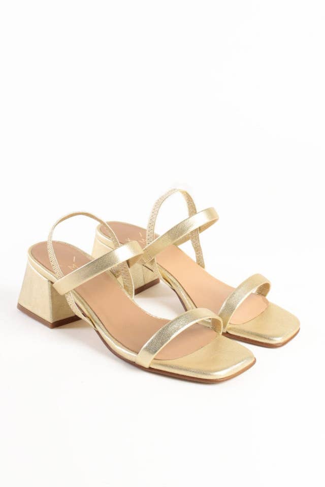 KMB Shoes - Wholesale Sandals – Women's - POPPY GOLD - Strappy Heeled Sandal