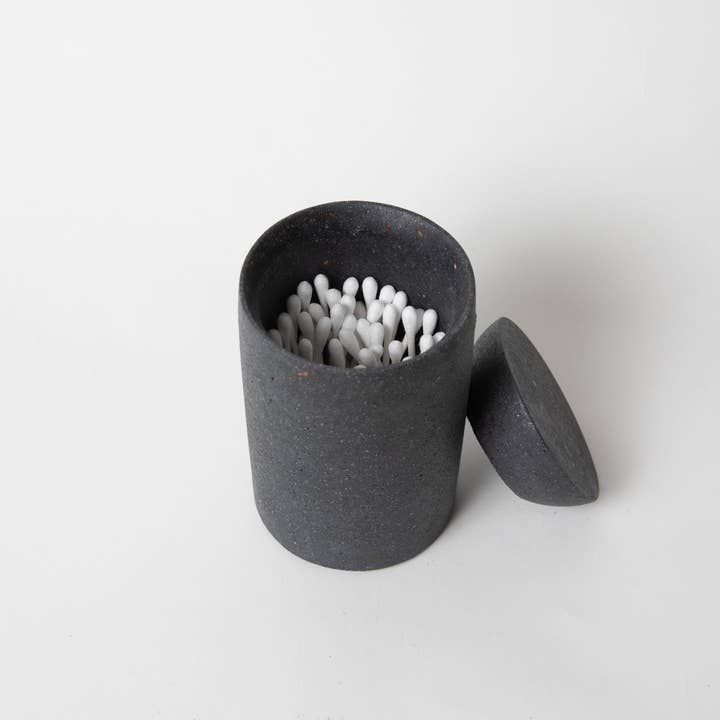 pretti.cool - Wholesale Cotton Swab/Q-Tip - Cotton Swab Holder | Black Terrazzo1
