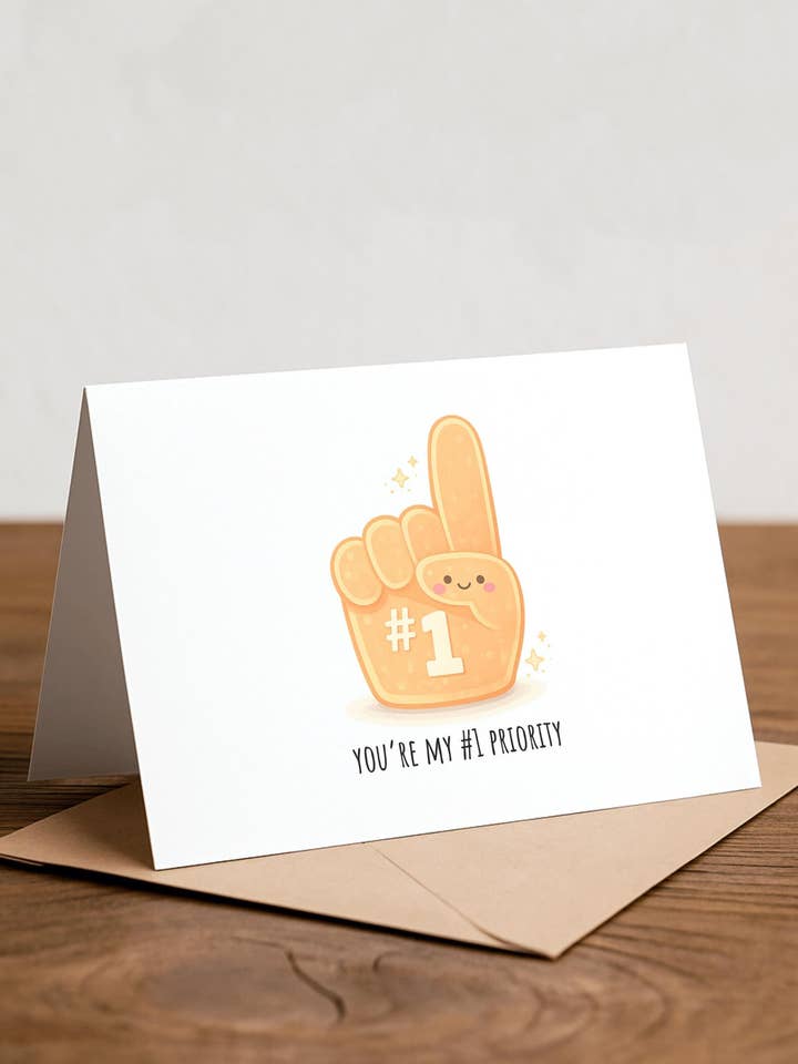 Valentijnskaart - #1 Prioriteit Schuimvinger voor wholesale door Chewy Lemon Studio