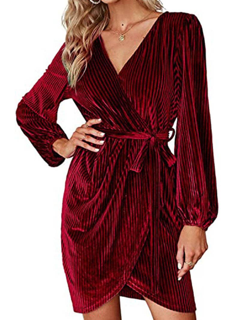 safistyle - Wholesale Dress - Women's - Ruched Wrap Mini Dress1