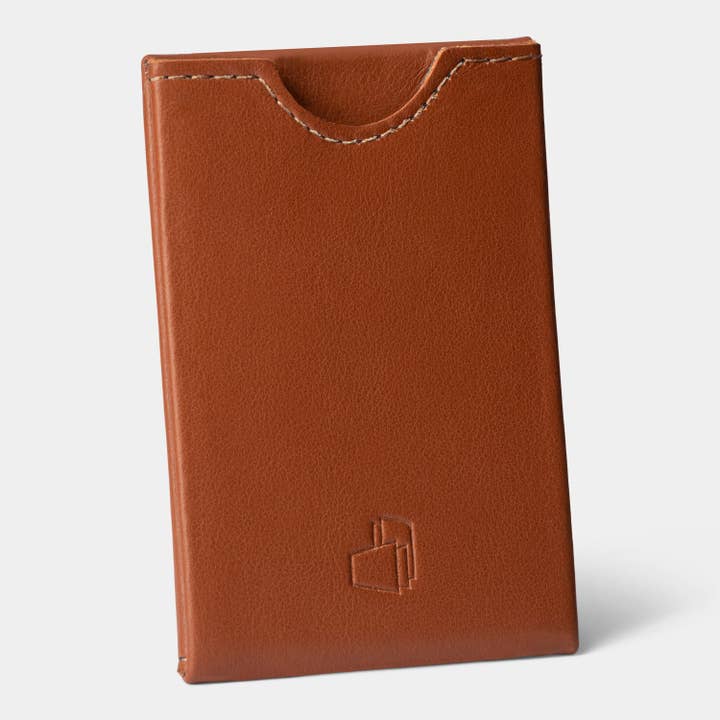 W4LLET | Credit Card Case | Smooth Cognac Leather for wholesale by labelswelove