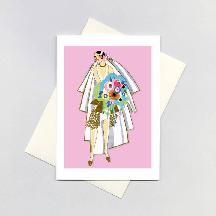 Laughing Elephant - Vente Faire-part de mariage - Art Deco Bride - Carte de mariage