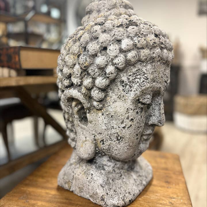 Vagabond Vintage - Wholesale Sculpture - Cement Buddha Head Statue
