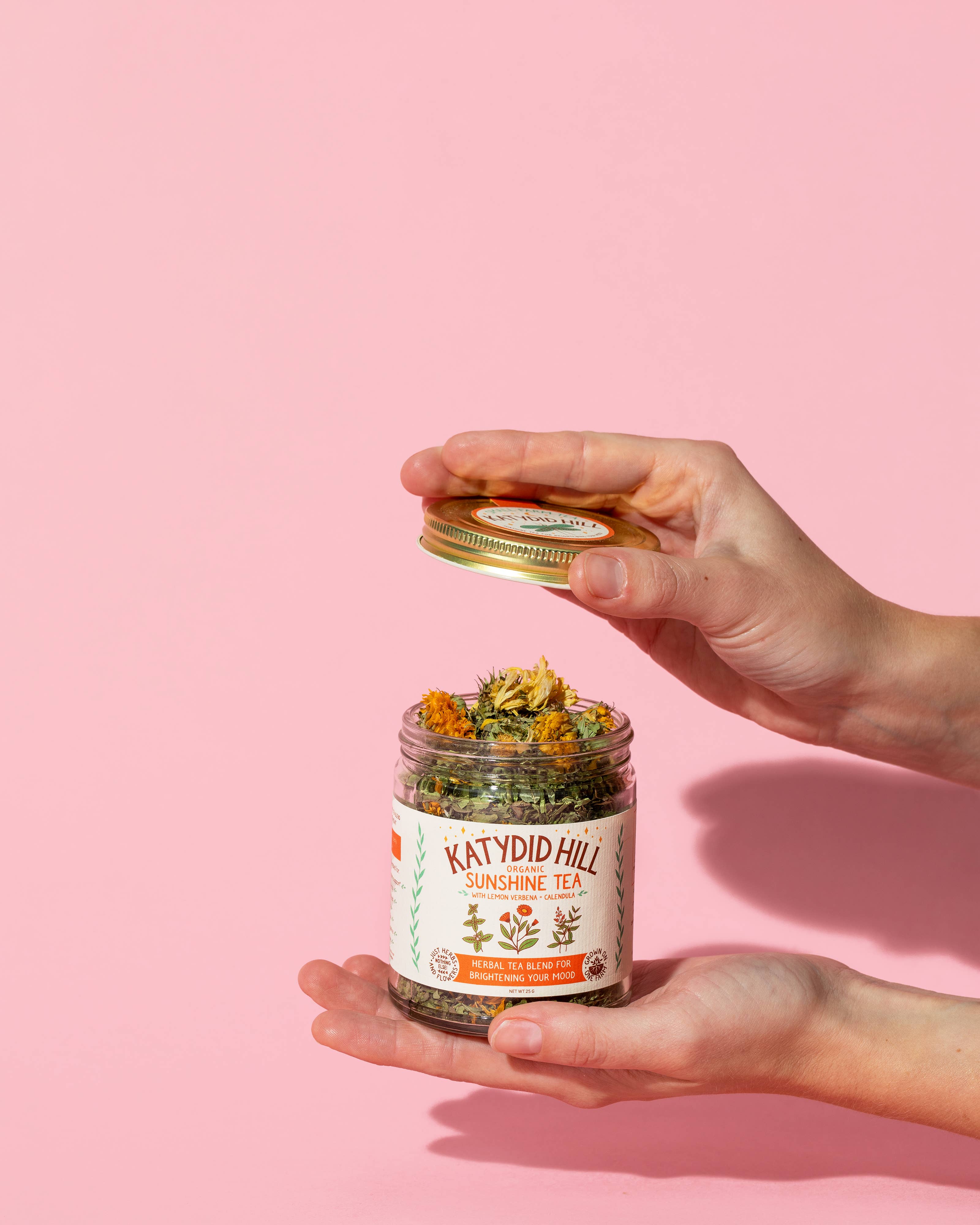 Katydid Hill Farm - Wholesale Health/Detox Tea - Sunshine Tea - organic herbal tea blend for brightening your mood2