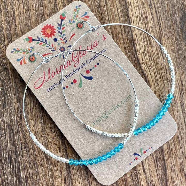 MorninGloria's - Wholesale Hoop Earrings - Crystal Beaded Hoop Earrings13