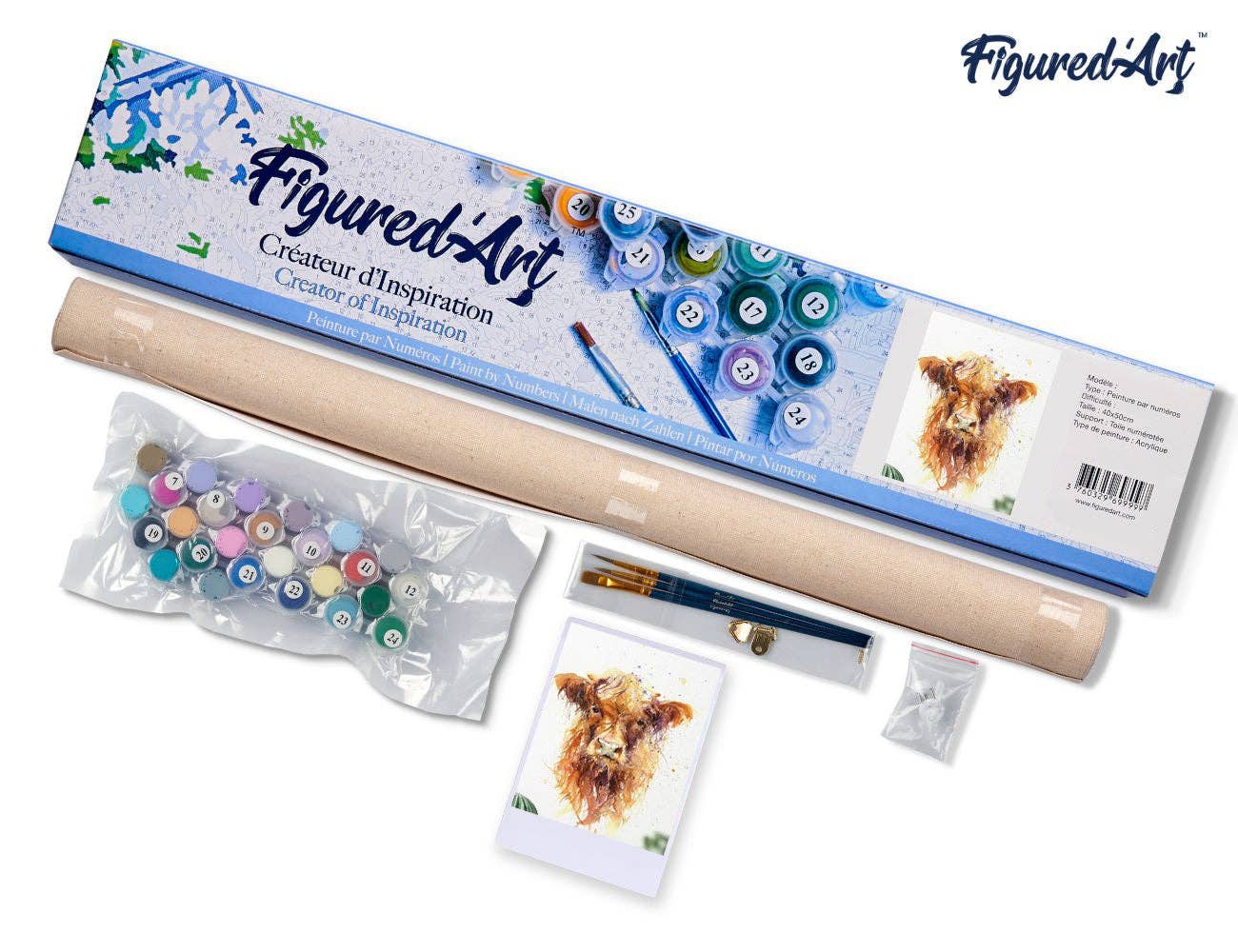 Figured'Art – wholesale DIY craft kit – Paint by numbers - Yellow Cow4