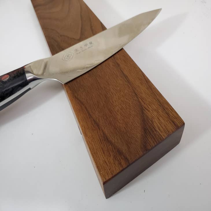 Organizador de cuchillos magnéticos de madera de resina, soporte