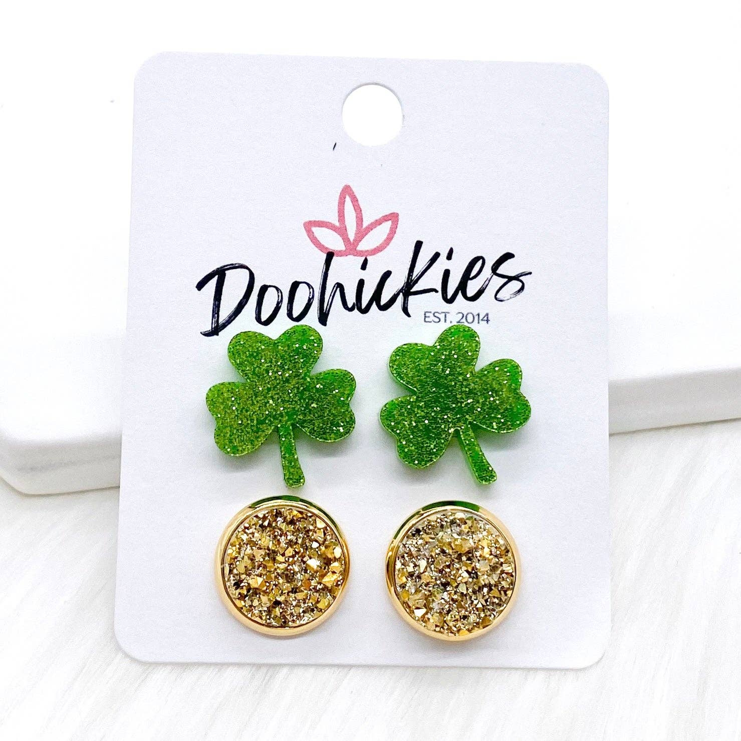 Doohickies - Venta al por mayor Juegos de joyas - Pendientes Feelin' Lucky Duos (3 opciones)0