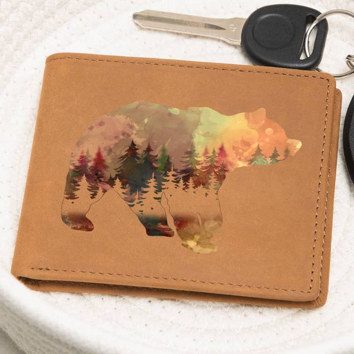 Bear Leather Wallet | Gift for Men for wholesale by Carpe Diem Gifts