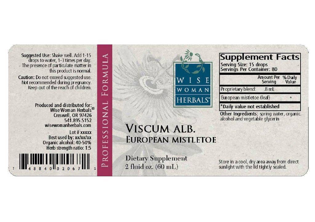Wise Woman Herbals - Wholesale Oral Supplement/Vitamin - European mistletoe (Viscum album)1