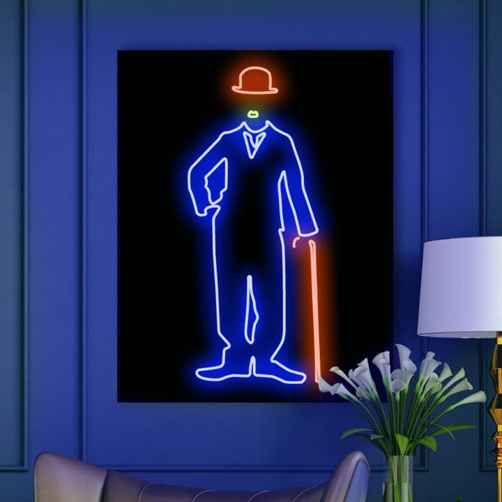 LED Neon Sign CHARLIE CHAPLIN with remote control for wholesale by Mad About Neon