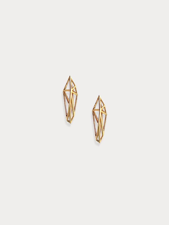 Lil More Stud Earring in 18K Gold Plated Brass for wholesale by Cassondra Justine