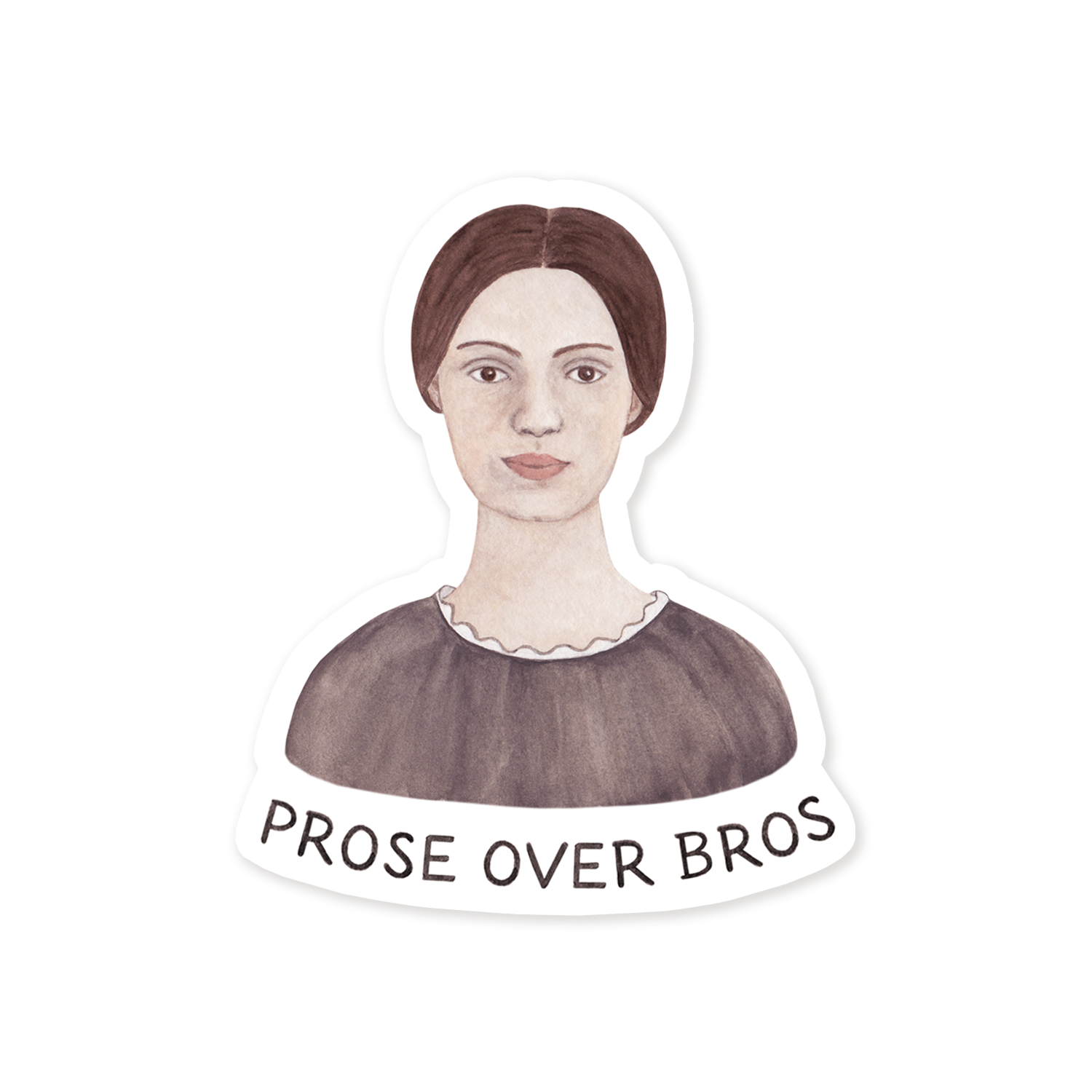 Amy Zhang - Wholesale Sticker - Prose Over Bros Emily Dickinson — Literary Pun Sticker1