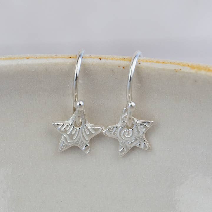 Lucy Kemp Jewellery – wholesale Hoop earrings – Sterling Silver Mini Textured Earrings11