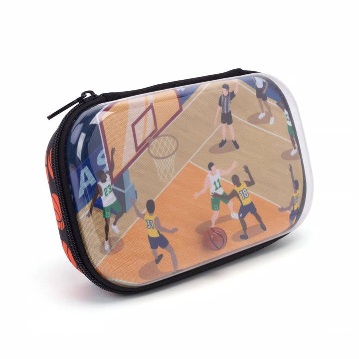 ZIPIT - Wholesale Pencil Case/Pouch - ZIPIT Basketball Clear Top Box for Boys, Pencil Case