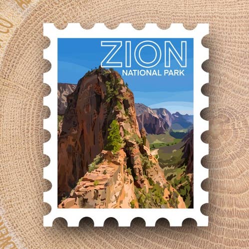 Adventurelust Co - Wholesale Sticker - Zion National Park Stamp Sticker
