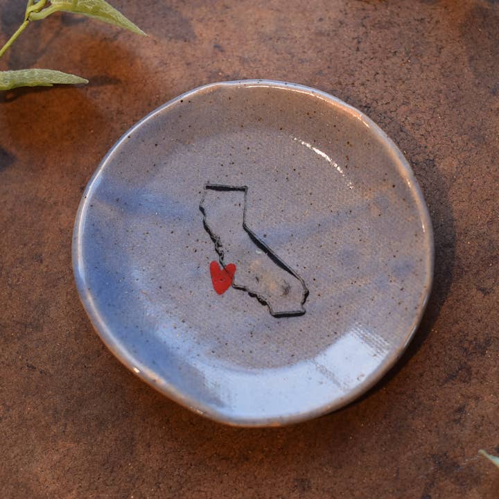 Mini Plate - California w/ Heart ( CA ) for wholesale by Mud & Maker