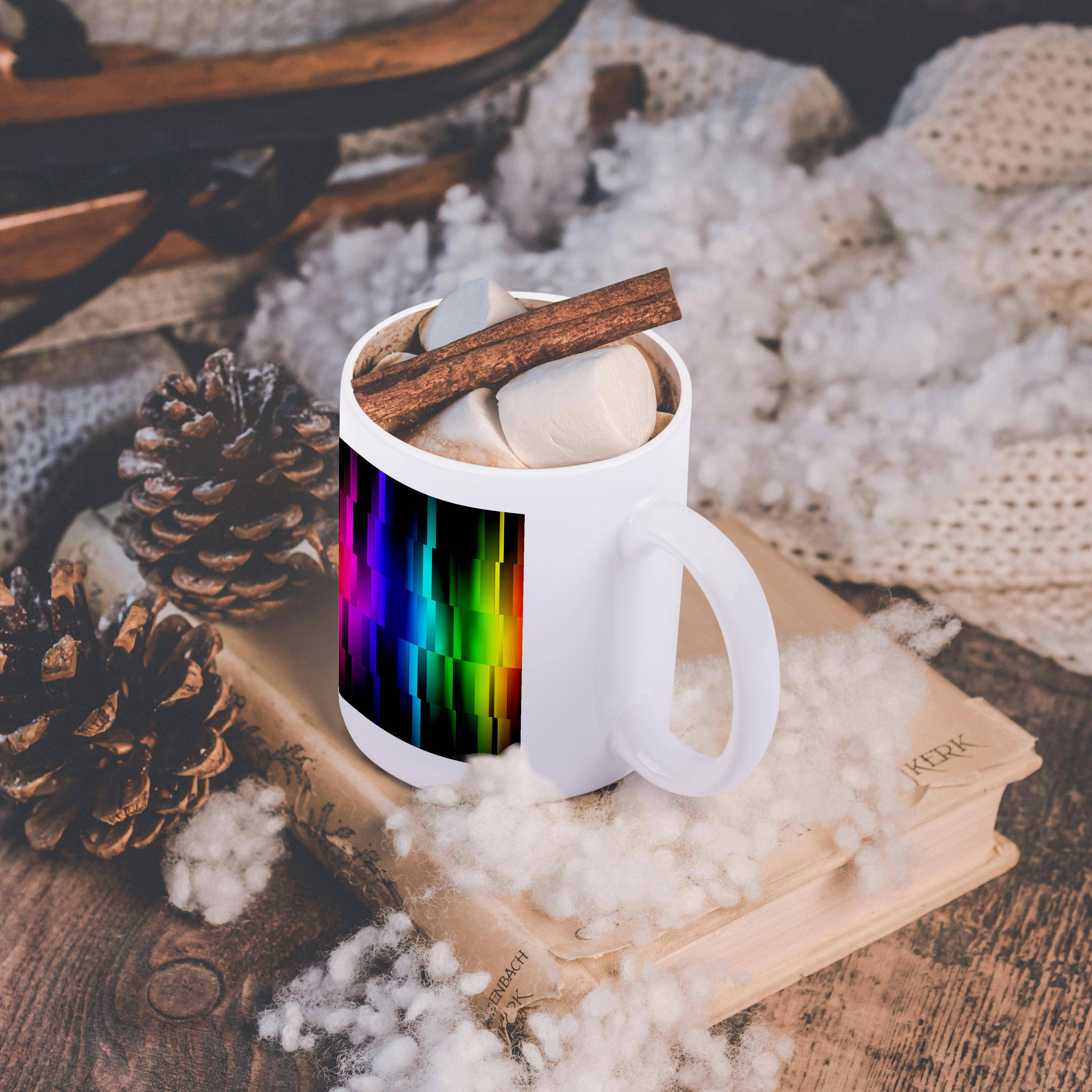 3dRose - Wholesale Coffee Mug - 3dRose, Prism Fractions a spectrum of colors displayed in geometric section, Mug11