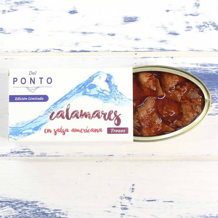 Del Ponto - Venta al por mayor Conservas de pescado - Calamares en Salsa Americana, Trozos, 120 gr2