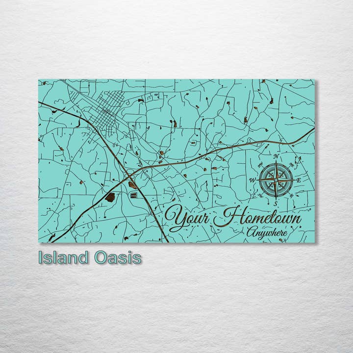 Fire & Pine - Wholesale Map - Custom: Existing Engraved Wood Map