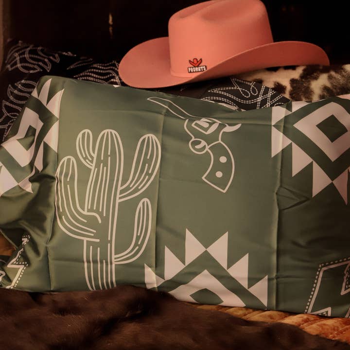 Southern Essentials by Ashley LLC - Wholesale Bedding Pillowcase/Sham - Cactus Cowboy Satin Pillow Case2