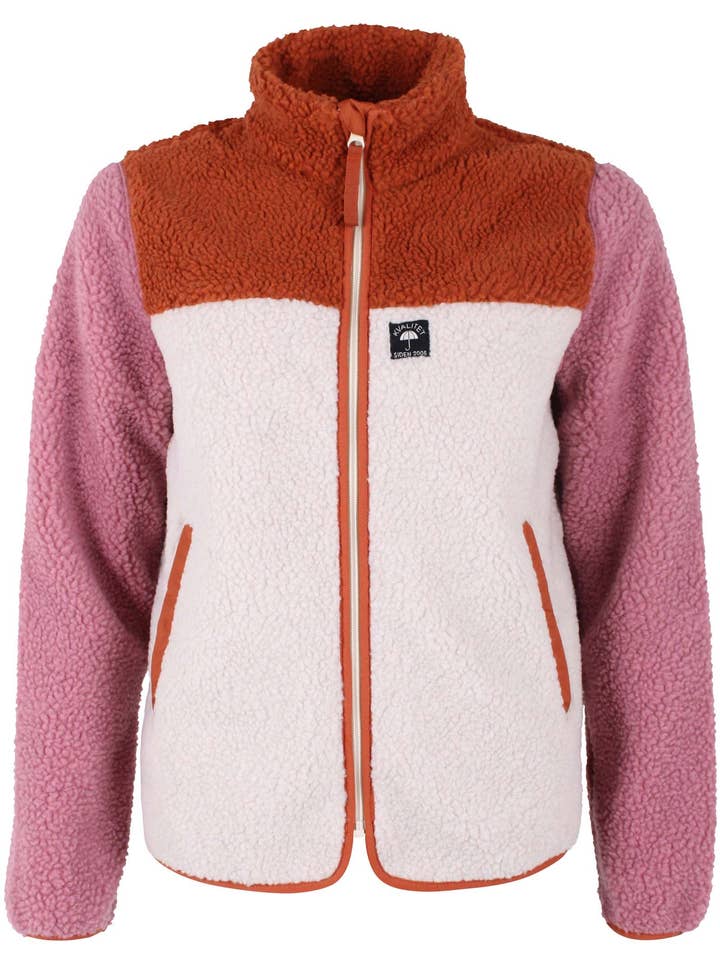 Danebirk Fleece Zip-Up Old Rose/Rust/Light Beige for wholesale by Danefae København