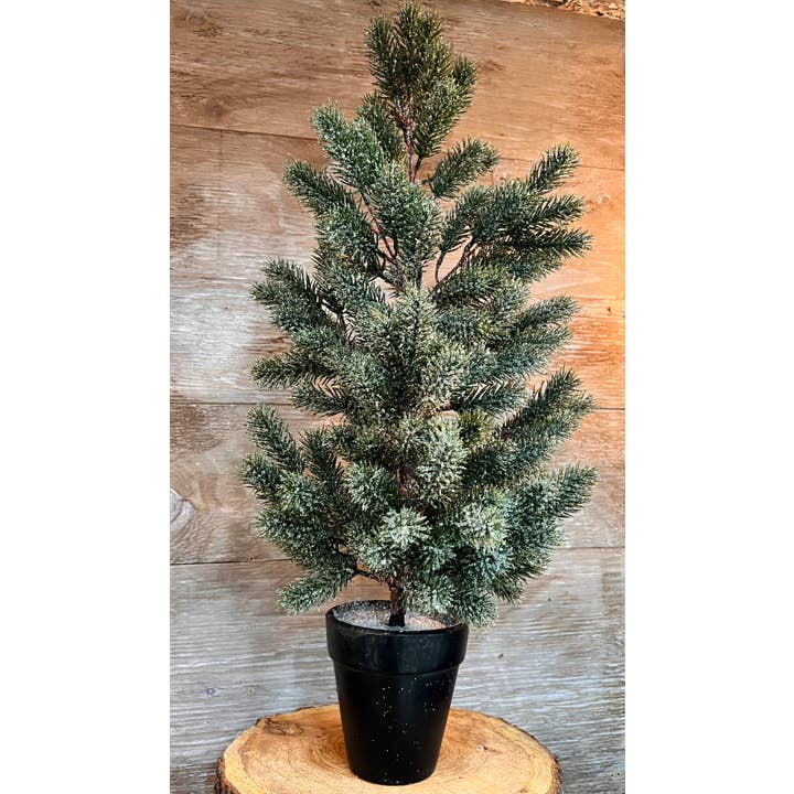 Wholesale Home Decor - Wholesale Artificial Christmas Tree - Large Frosted Spruce Tree 20in