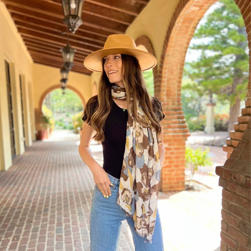 Humble Hilo – Cachecol - Mulher por atacado – Lenço Humble Hilo com arte de papoulas vetoriais23