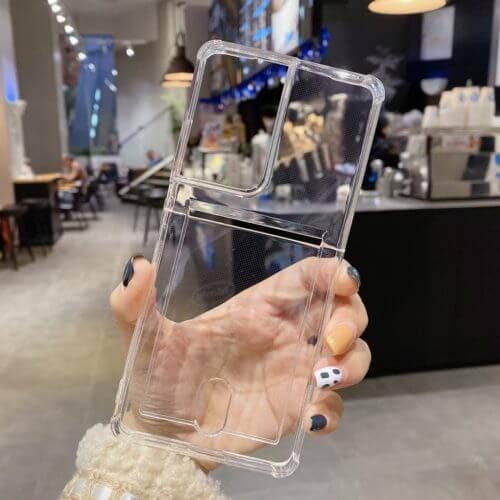 Blød TPU Klar Etui Med Kortslot - Til Samsung S21 Ultra for engroshandel hos Mos Accessories