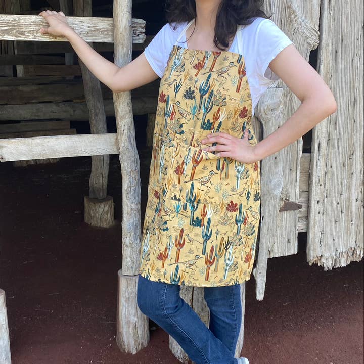 Cher the Fire - Vente Tabliers - Tablier en coton, Roadrunner's Quest - Southwest Gold2