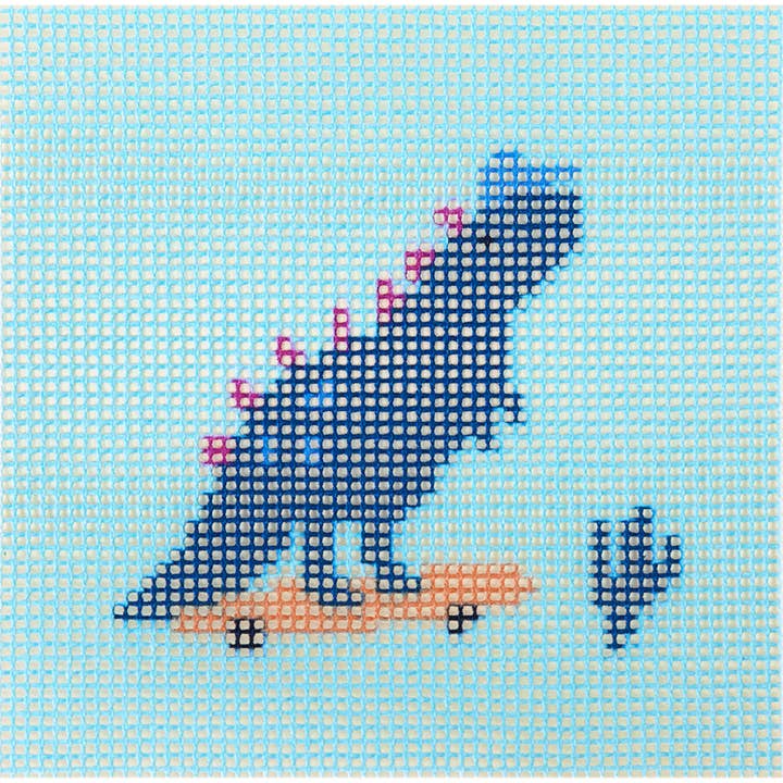 Unwind Studio - Wholesale Embroidery/Cross Stitch Supplies - Dino The Skater - Needlepoint Kit for Kids