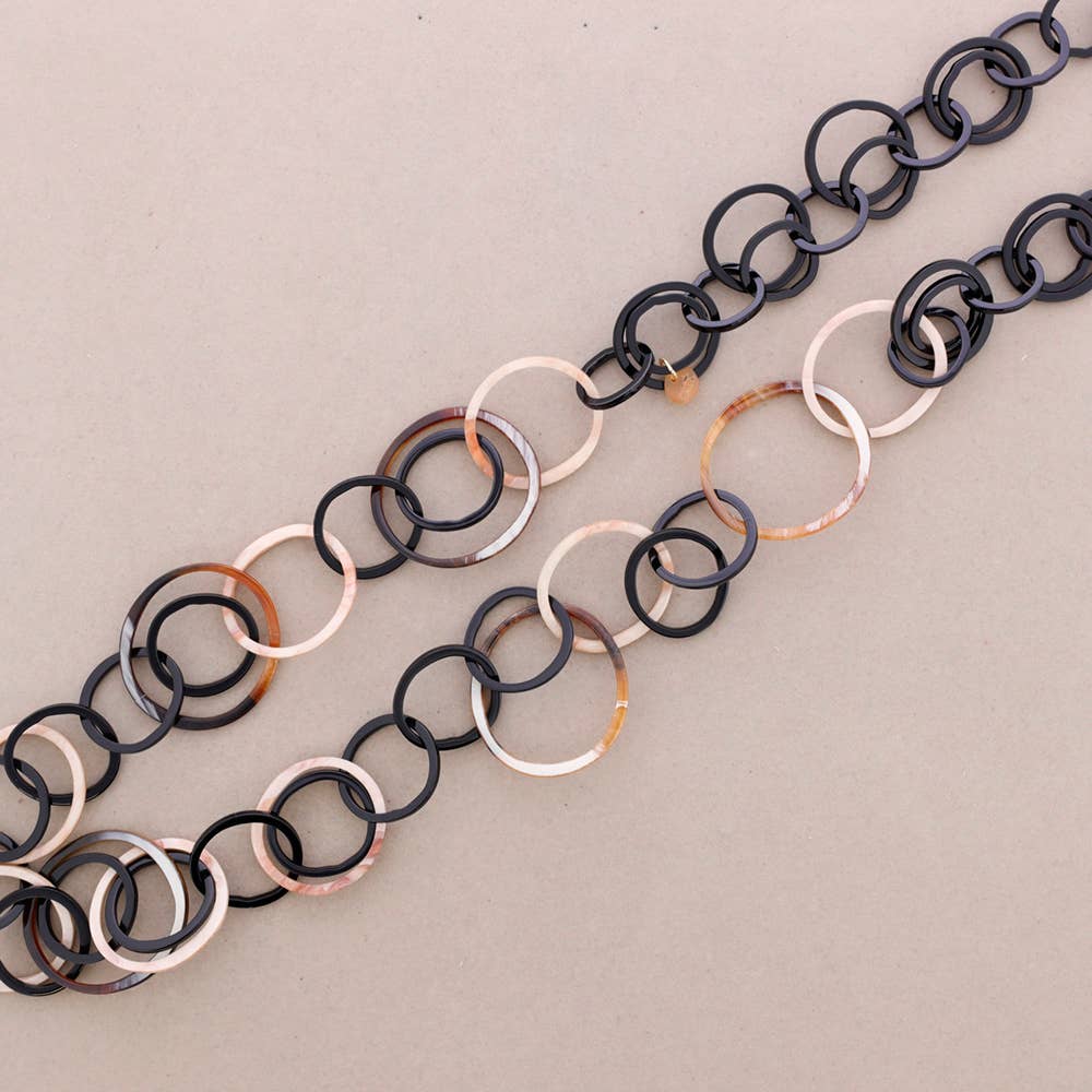 Sonata – Colar de elos e correntes por atacado – Colar longo de resina com elos duplos3