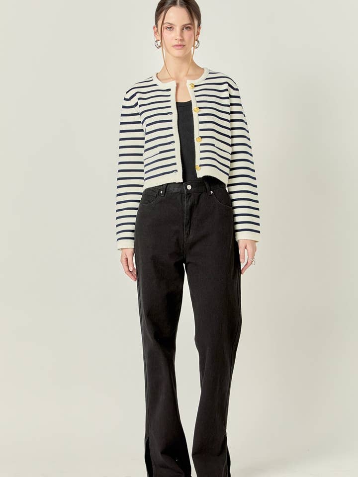 Stickad randig kofttröja för wholesale av English Factory