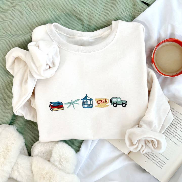 Arden & Gold - Wholesale Sweatshirt - Women's - Gilmore Girls Icons Embroidered Gemma Crewneck Sweatshirt12