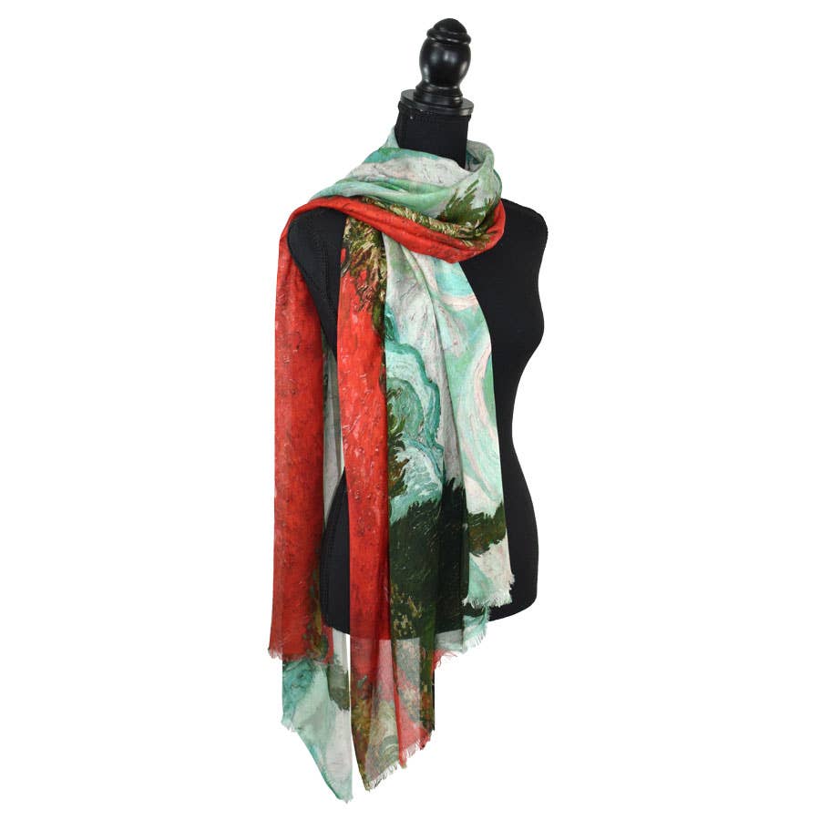 Dupatta Designs – Großhandel Schal – Damen – Von Wheatfield Van Gogh inspirierter Schal6