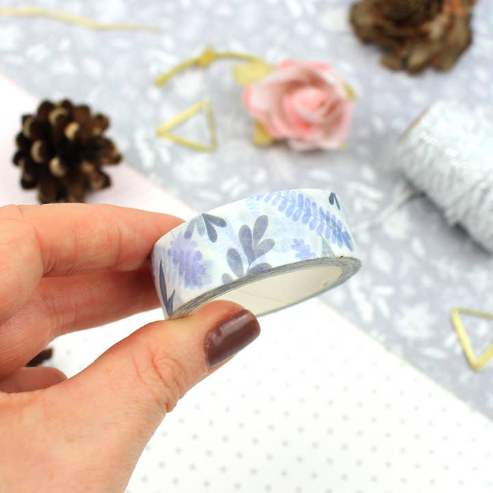 Ellis Woolley Illustration - Wholesale Washi Tape - Blue Foliage Washi Tape1